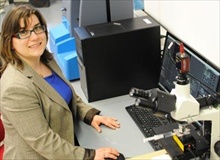 Dr Daniela Wilson with her NanoSight systems at the Radboud University in the Netherlands